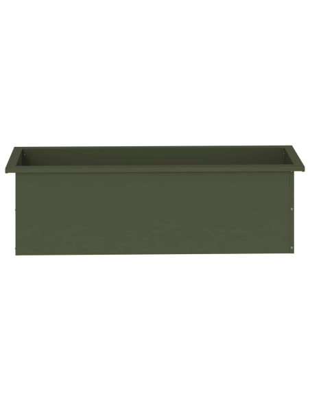 Fioriera da giardino con LED Verde Oliva 30 x 100 x 30 cm