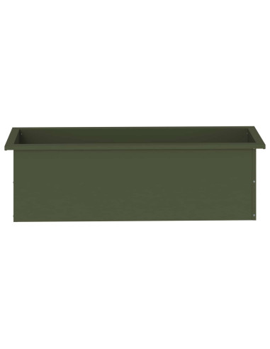 Fioriera da giardino con LED Verde Oliva 30 x 100 x 30 cm