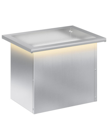 Fioriera da giardino con LED Argento 30 x 40 x 30 cm