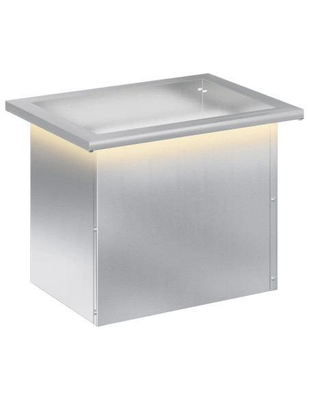 Fioriera da giardino con LED Argento 30 x 40 x 30 cm