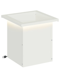 Fioriera da giardino con LED Bianco 30 x 30 x 30 cm Acciaio 2