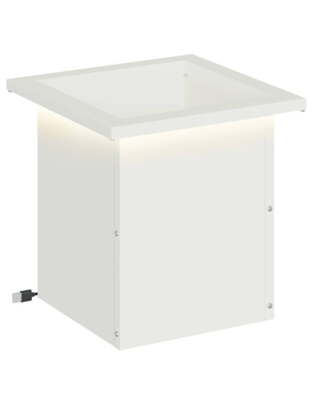 Fioriera da giardino con LED Bianco 30 x 30 x 30 cm Acciaio