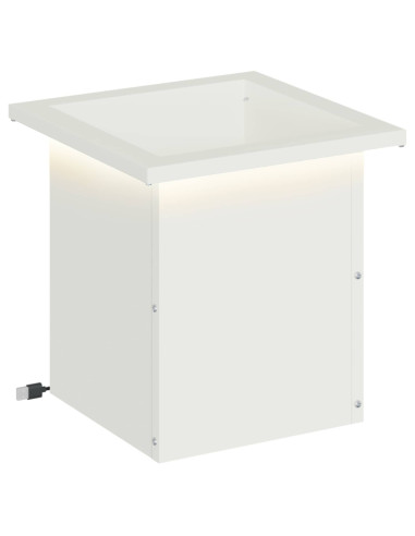 Fioriera da giardino con LED Bianco 30 x 30 x 30 cm Acciaio