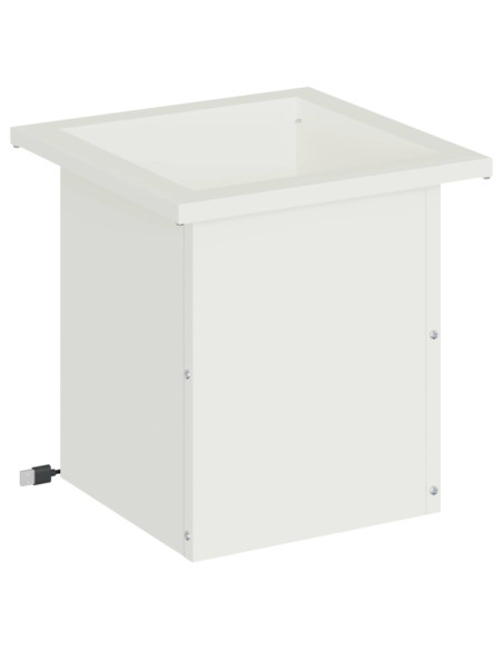 Fioriera da giardino con LED Bianco 30 x 30 x 30 cm Acciaio