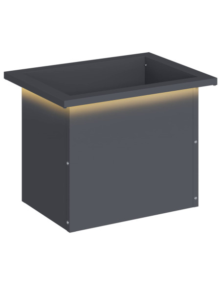 Fioriera da giardino con LED Antracite 30 x 40 x 30 cm Acciaio