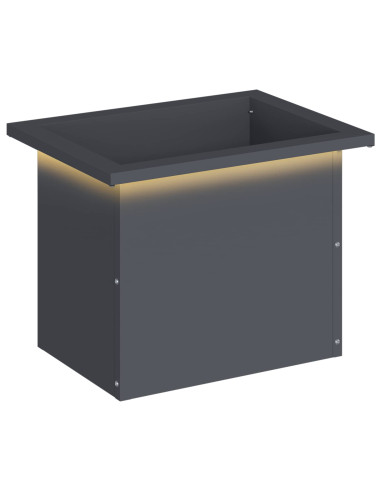 Fioriera da giardino con LED Antracite 30 x 40 x 30 cm Acciaio
