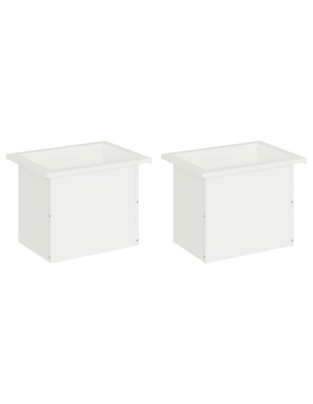 Fioriera da giardino con LED 2 pz Bianco 30 x 40 x 30 cm