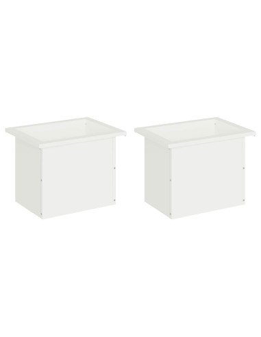 Fioriera da giardino con LED 2 pz Bianco 30 x 40 x 30 cm