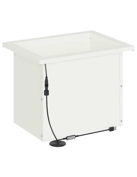 Fioriera da giardino con LED 2 pz Bianco 30 x 40 x 30 cm