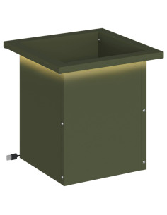 Fioriera da giardino con LED Verde Oliva 30 x 30 x 30 cm 2