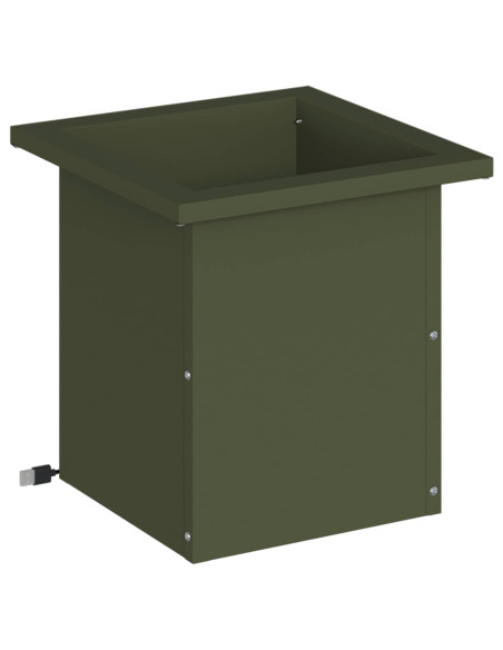 Fioriera da giardino con LED Verde Oliva 30 x 30 x 30 cm