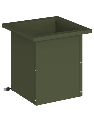 Fioriera da giardino con LED Verde Oliva 30 x 30 x 30 cm