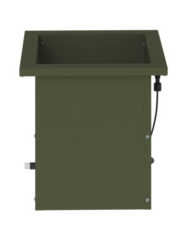 Fioriera da giardino con LED Verde Oliva 30 x 30 x 30 cm