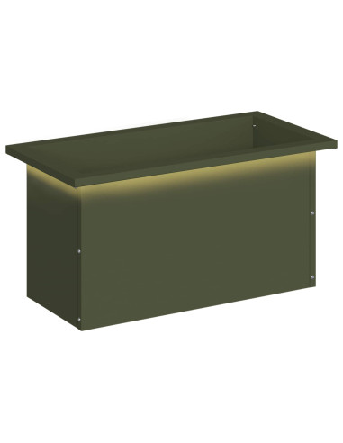 Fioriera da giardino con LED Verde Oliva 30 x 60 x 30 cm