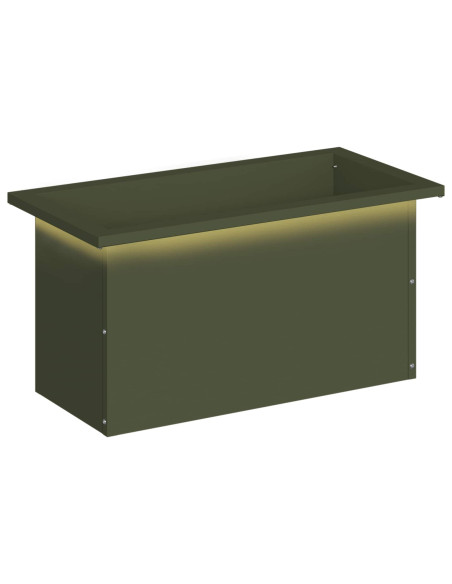 Fioriera da giardino con LED Verde Oliva 30 x 60 x 30 cm