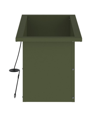 Fioriera da giardino con LED Verde Oliva 30 x 60 x 30 cm
