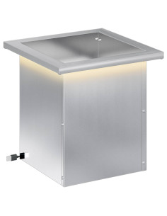Fioriera da giardino con LED Argento 30 x 30 x 30 cm 2