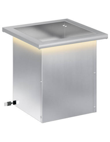 Fioriera da giardino con LED Argento 30 x 30 x 30 cm