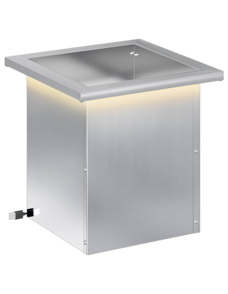 Fioriera da giardino con LED Argento 30 x 30 x 30 cm