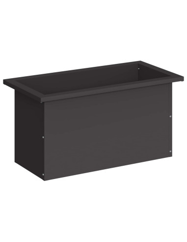 Fioriera da giardino con LED Nero 30 x 60 x 30 cm Acciaio