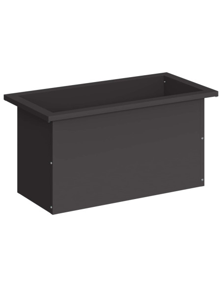 Fioriera da giardino con LED Nero 30 x 60 x 30 cm Acciaio