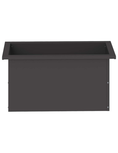 Fioriera da giardino con LED Nero 30 x 60 x 30 cm Acciaio