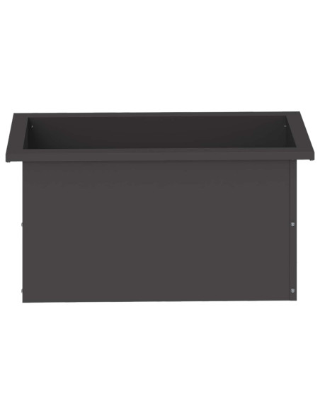 Fioriera da giardino con LED Nero 30 x 60 x 30 cm Acciaio