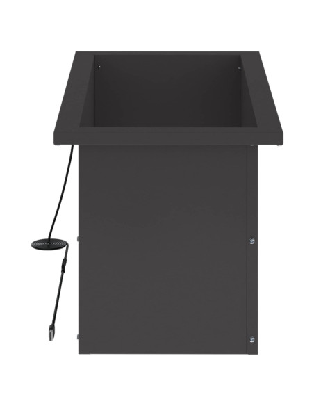 Fioriera da giardino con LED Nero 30 x 60 x 30 cm Acciaio