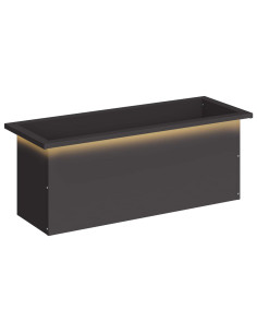 Fioriera da giardino con LED Nero 30 x 80 x 30 cm Acciaio 2