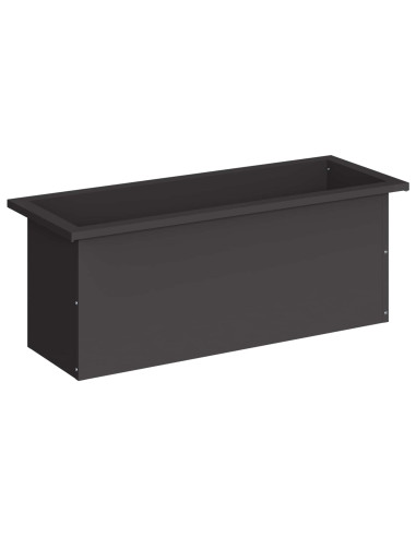 Fioriera da giardino con LED Nero 30 x 80 x 30 cm Acciaio