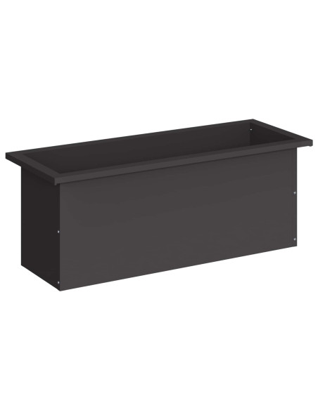 Fioriera da giardino con LED Nero 30 x 80 x 30 cm Acciaio