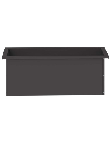 Fioriera da giardino con LED Nero 30 x 80 x 30 cm Acciaio