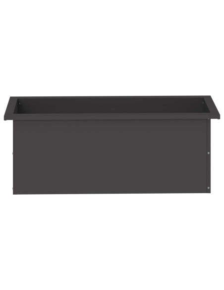 Fioriera da giardino con LED Nero 30 x 80 x 30 cm Acciaio