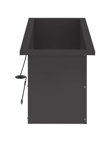Fioriera da giardino con LED Nero 30 x 80 x 30 cm Acciaio