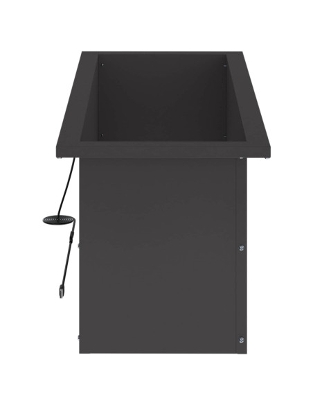 Fioriera da giardino con LED Nero 30 x 80 x 30 cm Acciaio