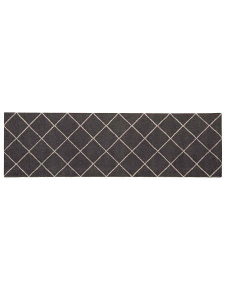 Tappeto da Cucina Antracite a quadri 300 x 60 cm