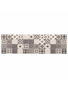 Tappeto da Cucina Mosaico grigio 150 x 45 cm 100% Poliammide