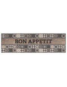 Tappeto da Cucina Grigio buon appetito 180 x 60 cm