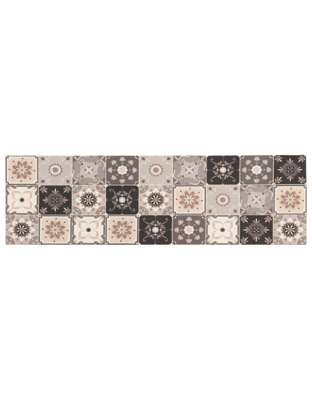 Tappeto da Cucina Mosaico grigio e beige 150 x 45 cm