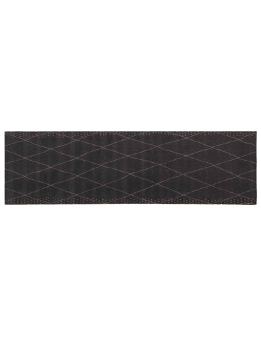 Tappeto da Cucina antracite a quadretti 180 x 60 cm