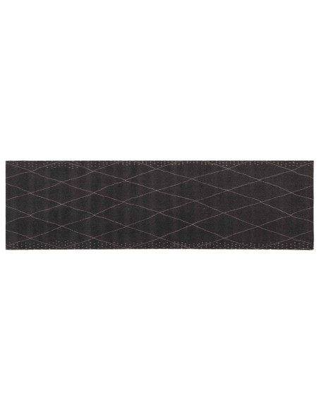 Tappeto da Cucina antracite a quadretti 180 x 60 cm