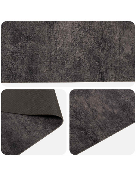 Tappeto da Cucina cemento nero 180 x 60 cm 100% Poliammide