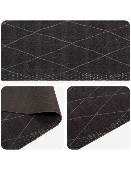 Tappeto da Cucina antracite a quadretti 300 x 60 cm