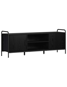 Mobile TV 133 x 33 x 50 cm Rovere Nero Legno ingegnerizzato
