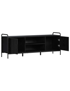 Mobile TV 133 x 33 x 50 cm Rovere Nero Legno ingegnerizzato 2