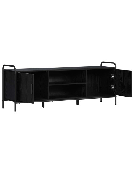Mobile TV 133 x 33 x 50 cm Rovere Nero Legno ingegnerizzato
