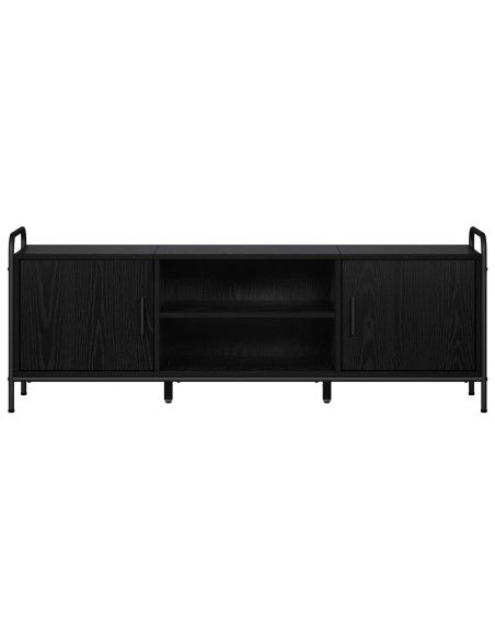 Mobile TV 133 x 33 x 50 cm Rovere Nero Legno ingegnerizzato