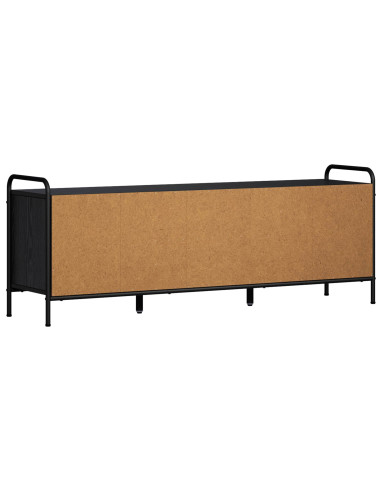 Mobile TV 133 x 33 x 50 cm Rovere Nero Legno ingegnerizzato