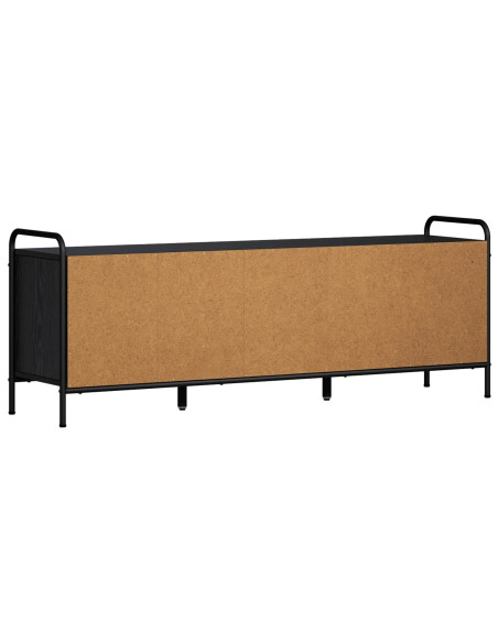 Mobile TV 133 x 33 x 50 cm Rovere Nero Legno ingegnerizzato