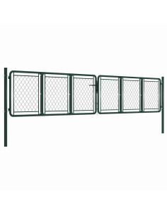 Cancello da Giardino in Acciaio 400x75 cm Verde